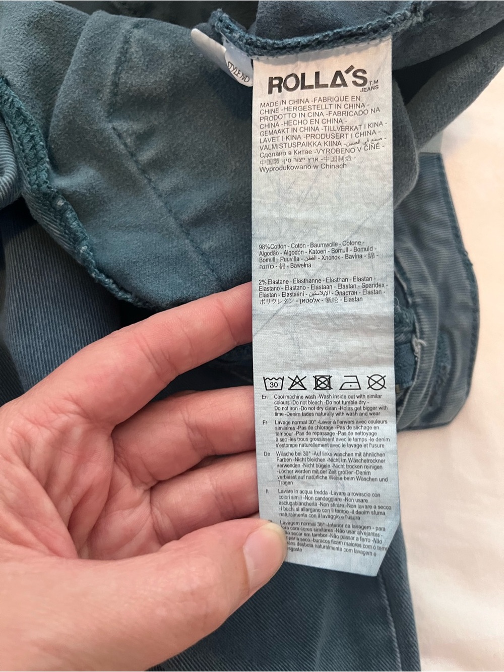 Rolla’s Sailor Jeans High Rise Wide Leg Teal Blue Jeans Retro Denim Size 29 - Picture 11 of 14